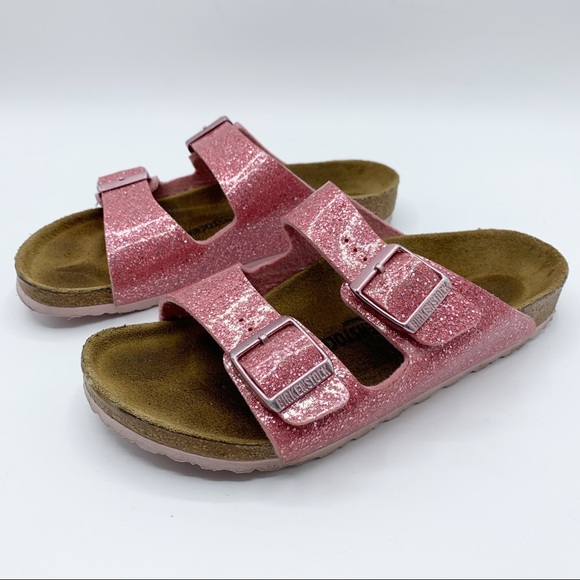 Birkenstock Girls Pink Glitter Two Buckle Strap Sandals 34 - Picture 2 of 13